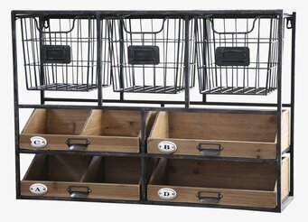 Vägghylla Med Lådor från Chic Antique i metall och trä