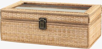 Förvaringslåda 4-Fack Flätad Rotting från Chic Antique