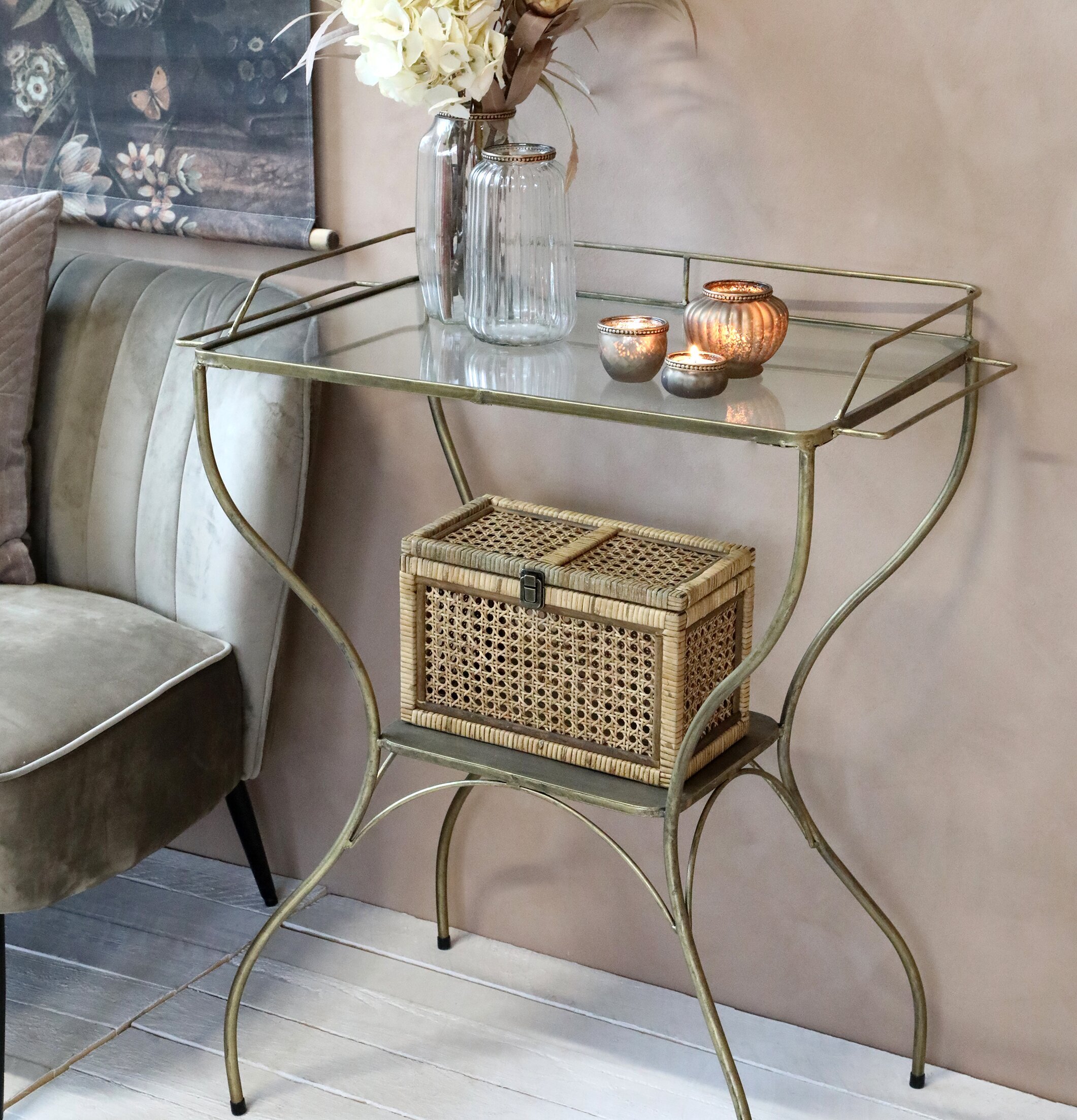 Förvaringslådor Set/3 Flätad Rotting från Chic Antique