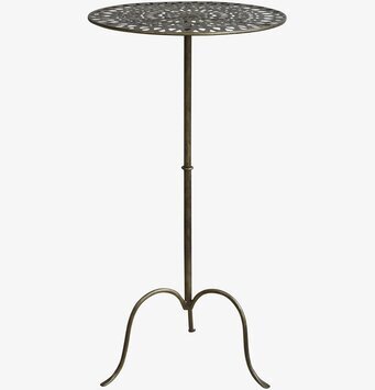 Runt Bord Antik Mässing från Chic Antique med perforerat mönster