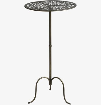 Runt Bord Antik Mässing från Chic Antique med filigranmönster