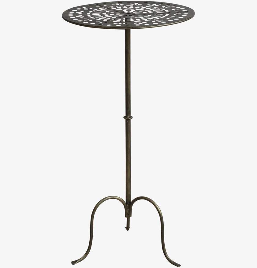 Runt Bord Antik Mässing från Chic Antique med filigranmönster