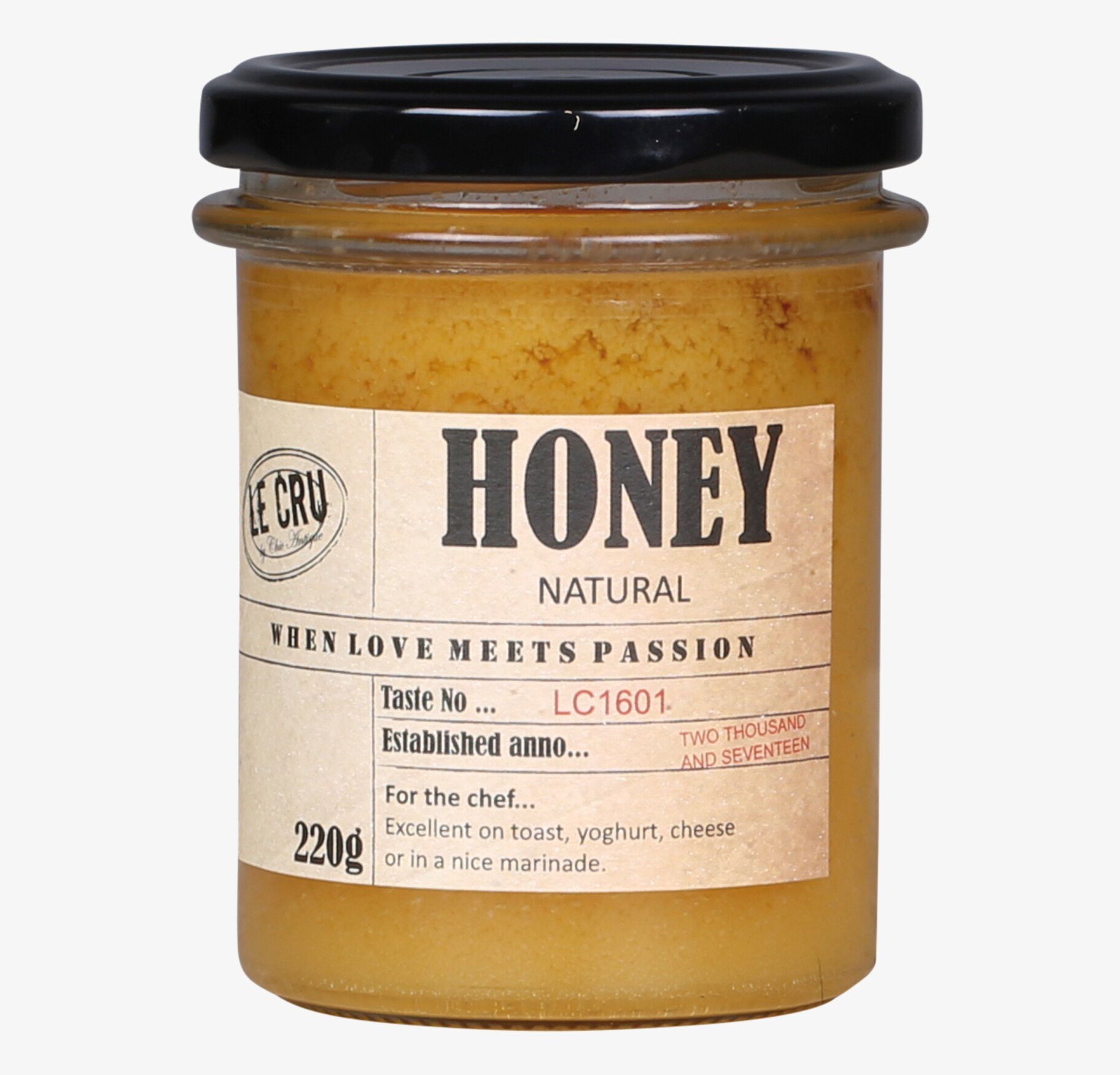 LE CRU Honung Naturell från Le Cru i glasburk, 220 gram