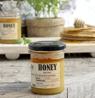 LE CRU Honung Naturell från Le Cru i glasburk med svart lock
