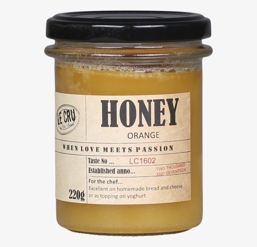 LE CRU Honung Orange från Le Cru i glasburk med svart lock