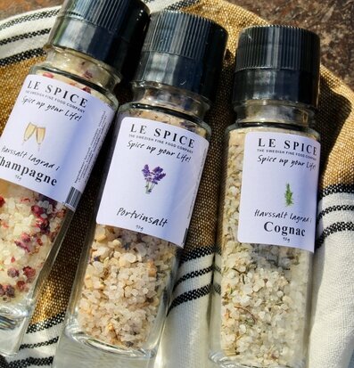 Havssalt Portvin från Le Spice i glasburk med kvarn