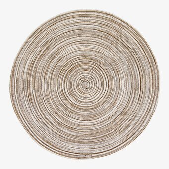 Tablett Dart beige från Dixie med flätad textur i beige ton