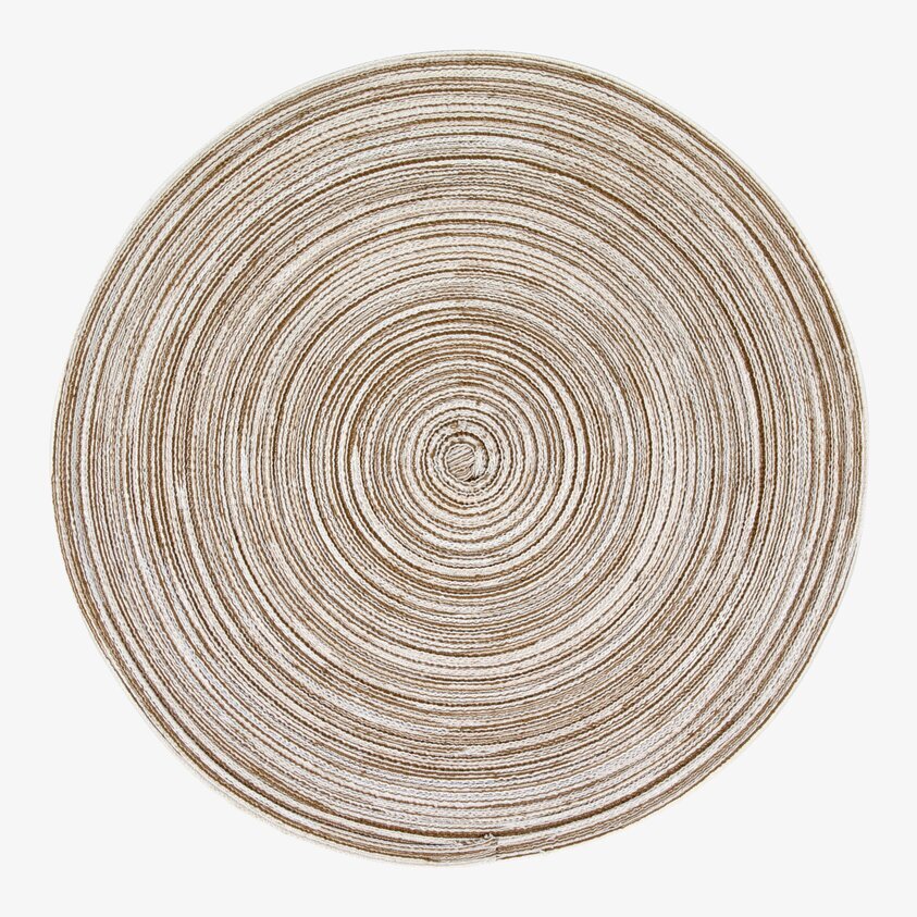 Tablett Dart beige från Dixie med flätad textur i beige ton