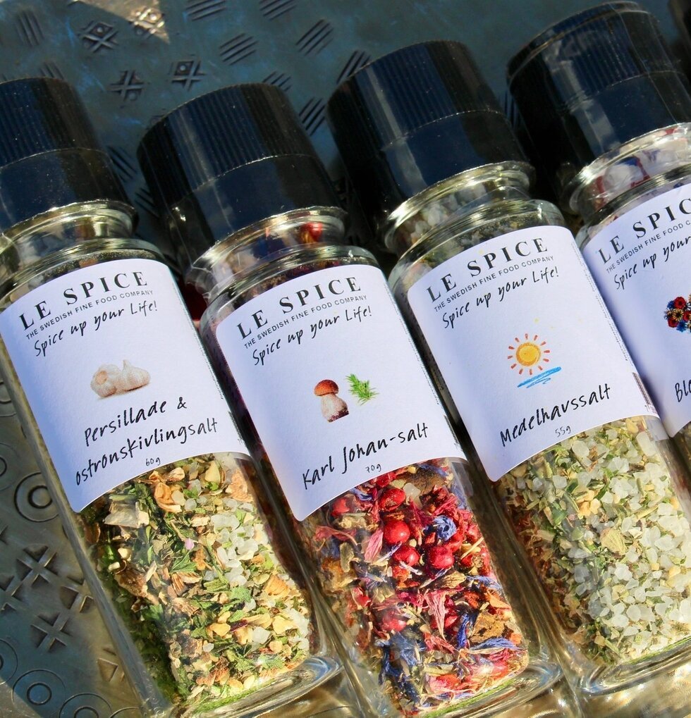 Havssalt Karl Johan från Le Spice i elegant glasbehållare