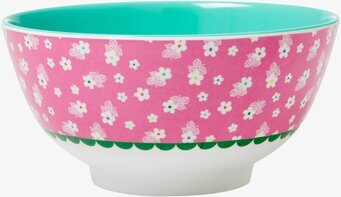Skål Melamin Blommor Rosa från Rice med blommigt mönster