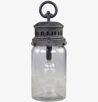 Fransk Lanterna LED Antiksvart från Chic Antique i närbild