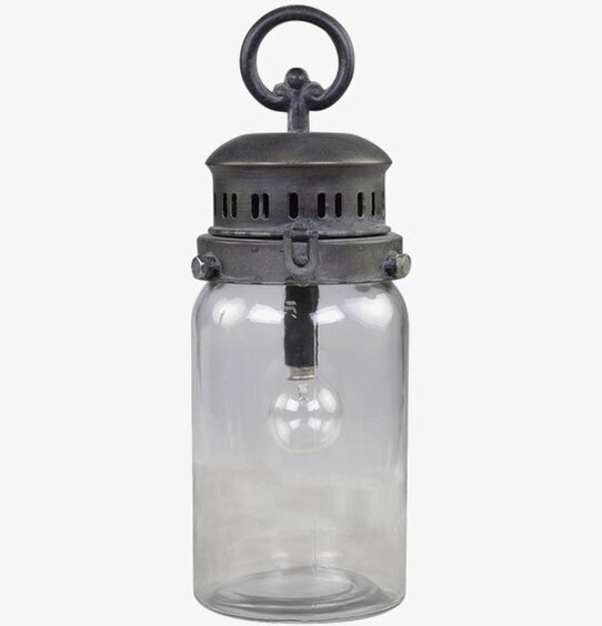 Fransk Lanterna LED Antiksvart från Chic Antique i närbild