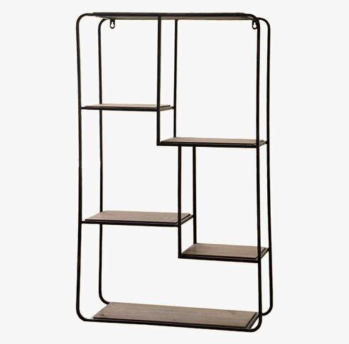 Fransk Reol Med Trähyllor Antikgrå från Chic Antique