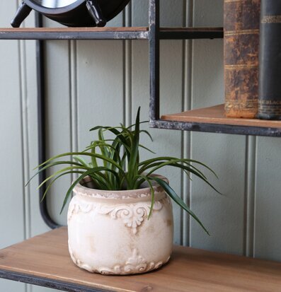 Fransk Reol Med Trähyllor Antikgrå från Chic Antique