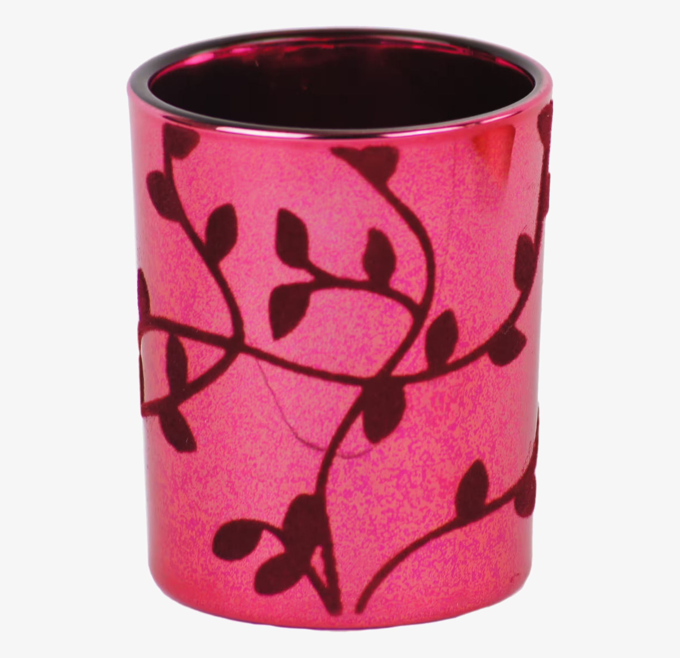 Ljuslykta Bladfloc metallic vinrosa från Dixie, elegant design