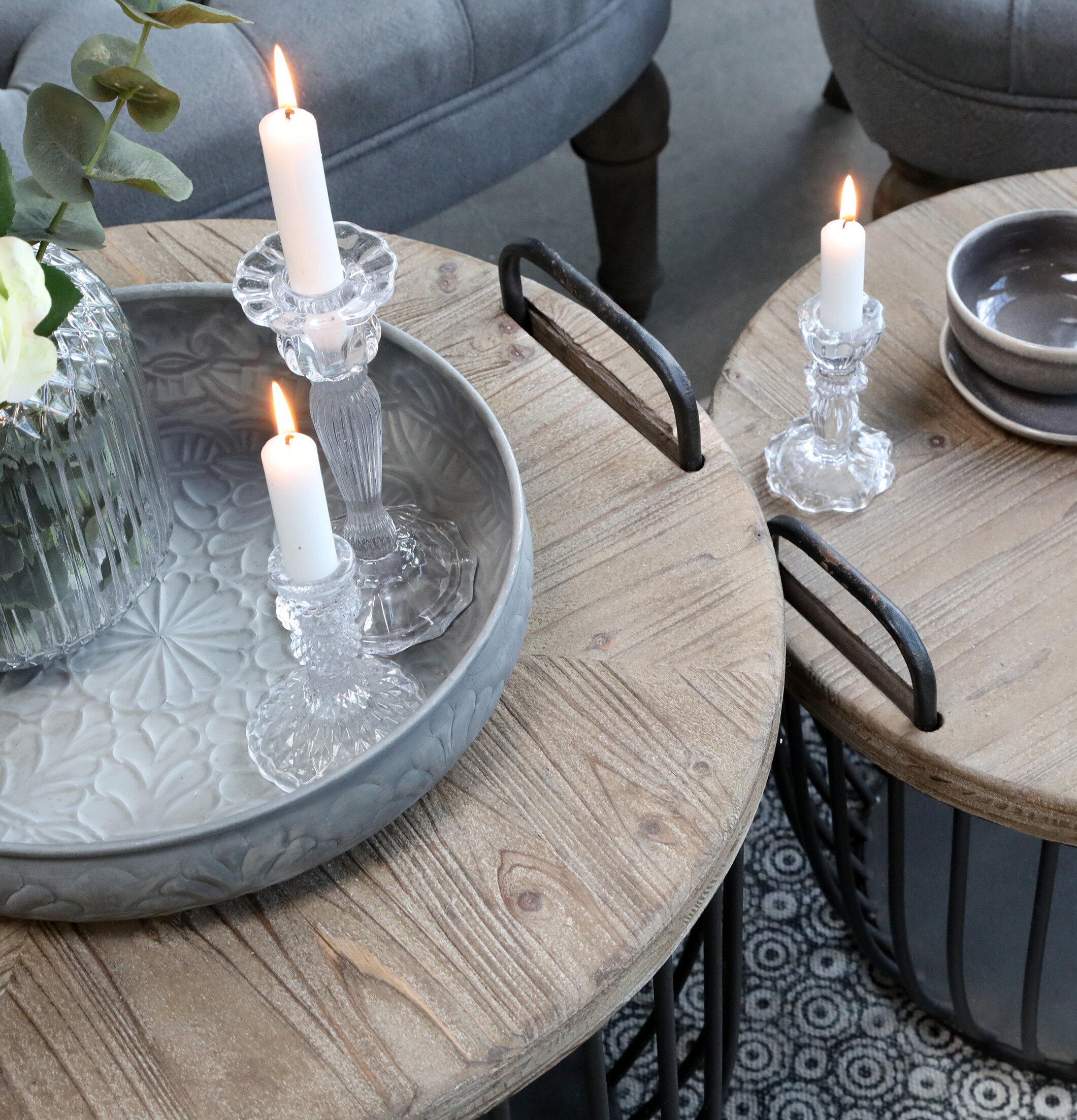 Soffbord Antiksvart Mellan från Chic Antique med dekor