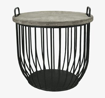 Soffbord Antiksvart Stor från Chic Antique med metallram