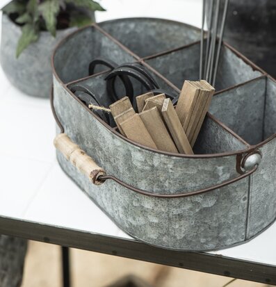 Zinkkorg Med Handtag från IB Laursen med fyra fack