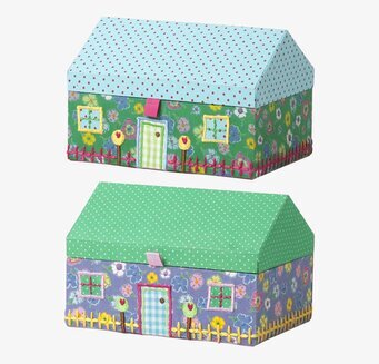 Smyckeskrin Lila från Rice, husformad med lekfull design