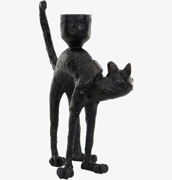 Ljusstake Katt Svart/Brun från A Lot Decoration