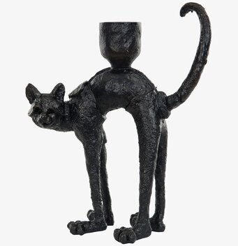 Ljusstake Katt Svart/Brun från A Lot Decoration, rustik design