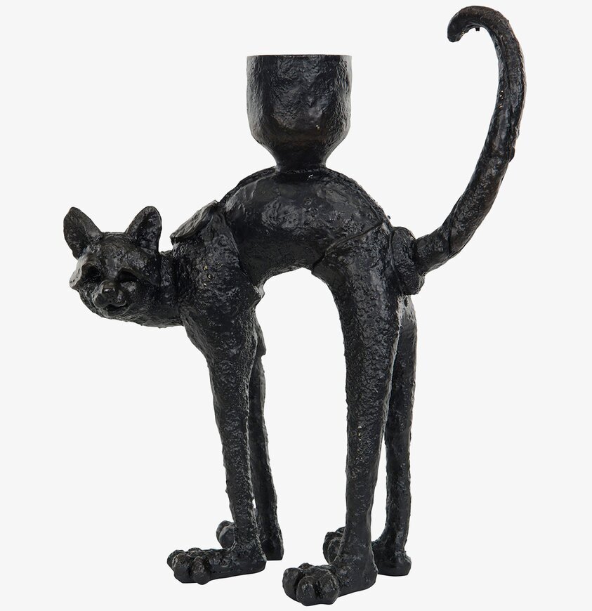 Ljusstake Katt Svart/Brun från A Lot Decoration, rustik design