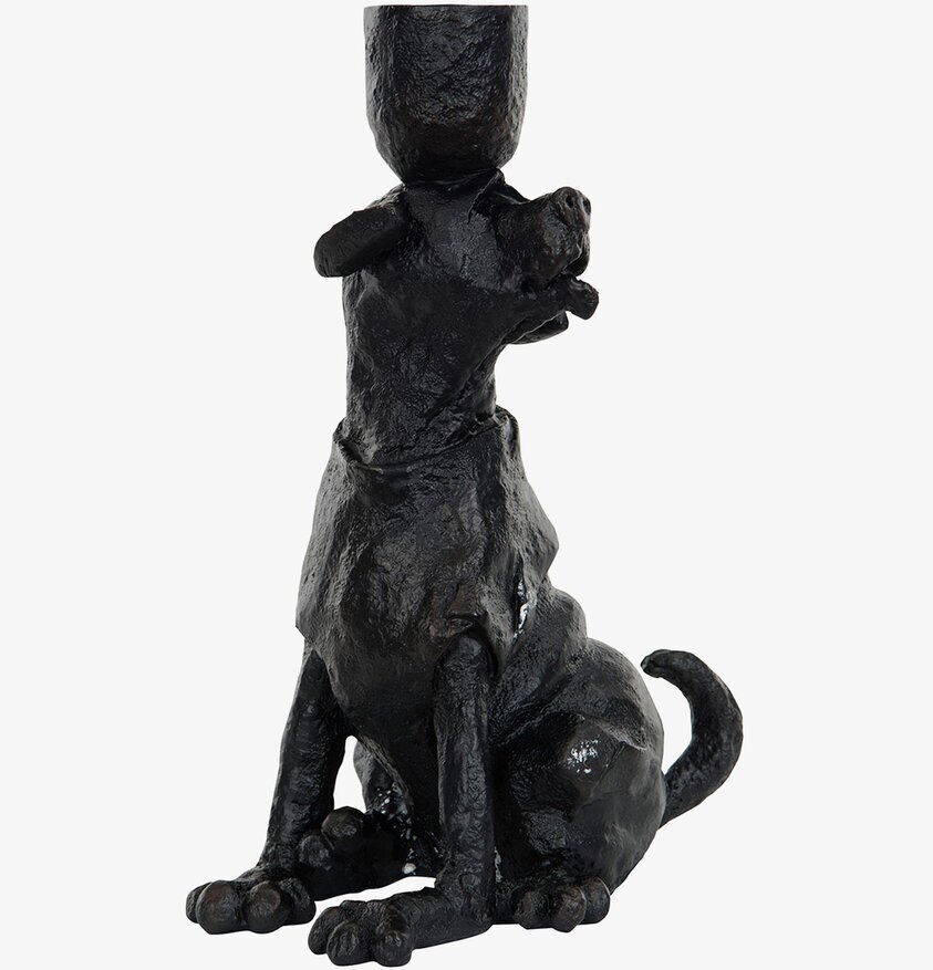 Ljusstake Hund Svart/Brun från A Lot Decoration i detalj