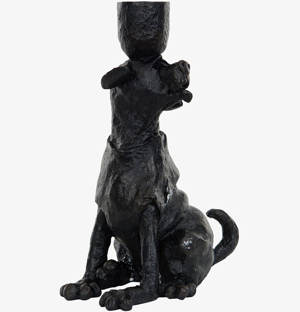 Ljusstake Hund Svart/Brun från A Lot Decoration i detalj