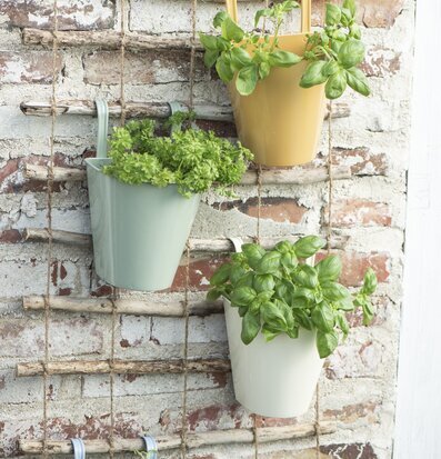 Väggkruka Light Green från IB Laursen på rustik tegelvägg