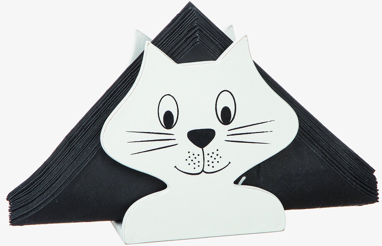 Servetthållare Katt Vit från Different Design på ett bord