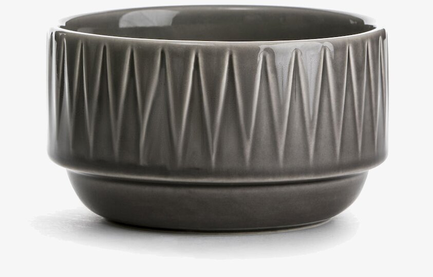 Coffee & More Skål Grå från Sagaform med upphöjda linjer