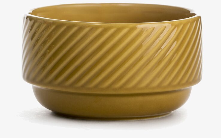 Coffee & More Skål Gul från Sagaform med diagonala räfflor