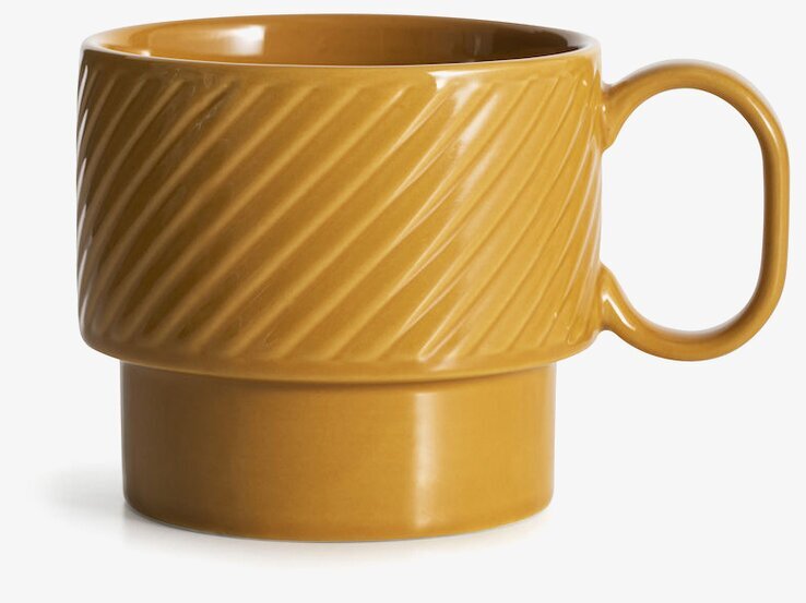 Coffee & More Temugg Gul från Sagaform med diagonala linjer
