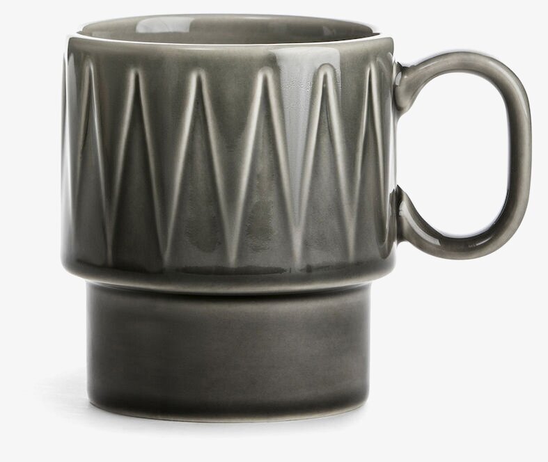 Coffee & More Kaffemugg Grå från Sagaform på vit yta