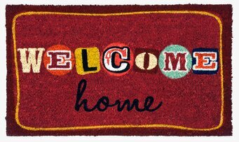 Dörrmatta Welcome röd från Derriére la porte, färgglad design