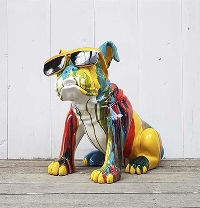 Dekoration Hund Bulldog från Multi Agentur, färgglad skulptur