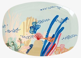 Tallrik Coral Print från Rice med livfullt korallmönster