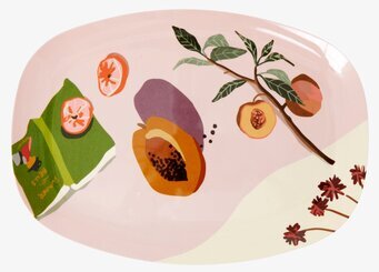 Tallrik Australian Summer Print från Rice med fruktmotiv