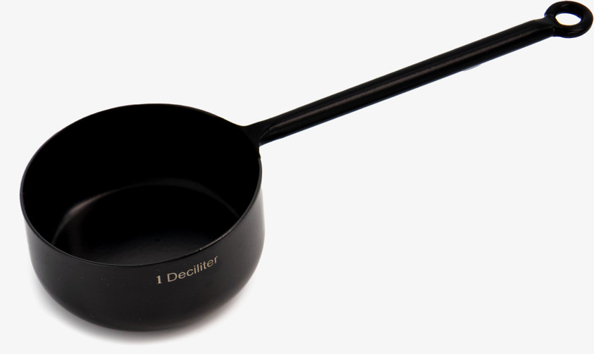 Decilitermått Svart Metall från Ernst med ergonomiskt handtag