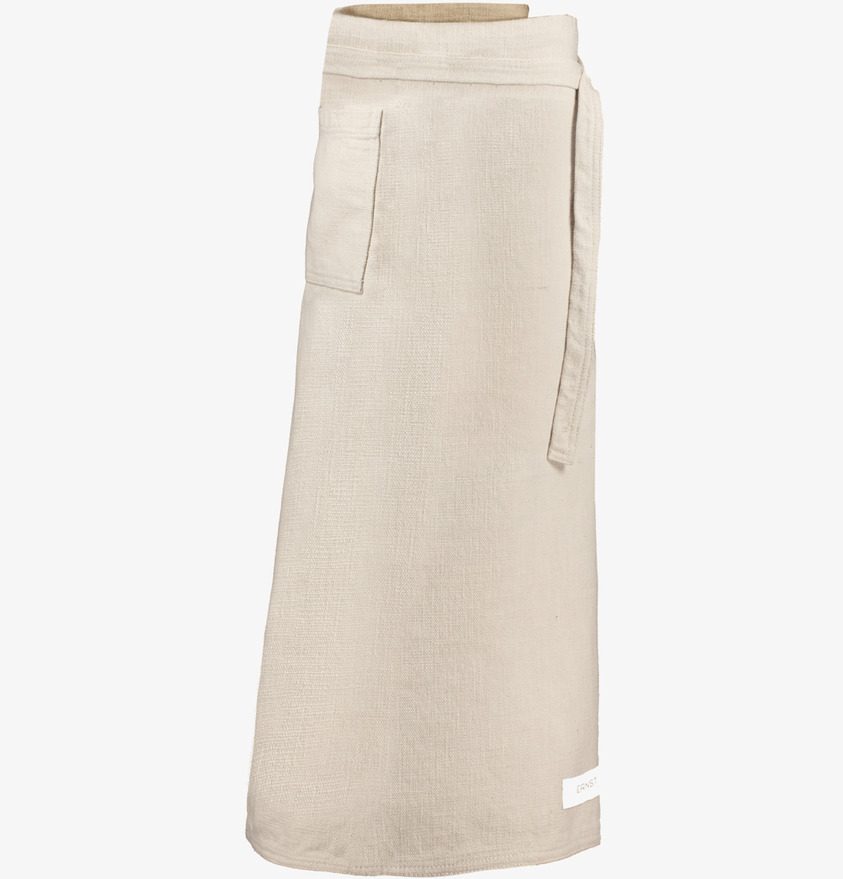 Förkläde Lågt Natur Ernst på vit bakgrund med ficka och band