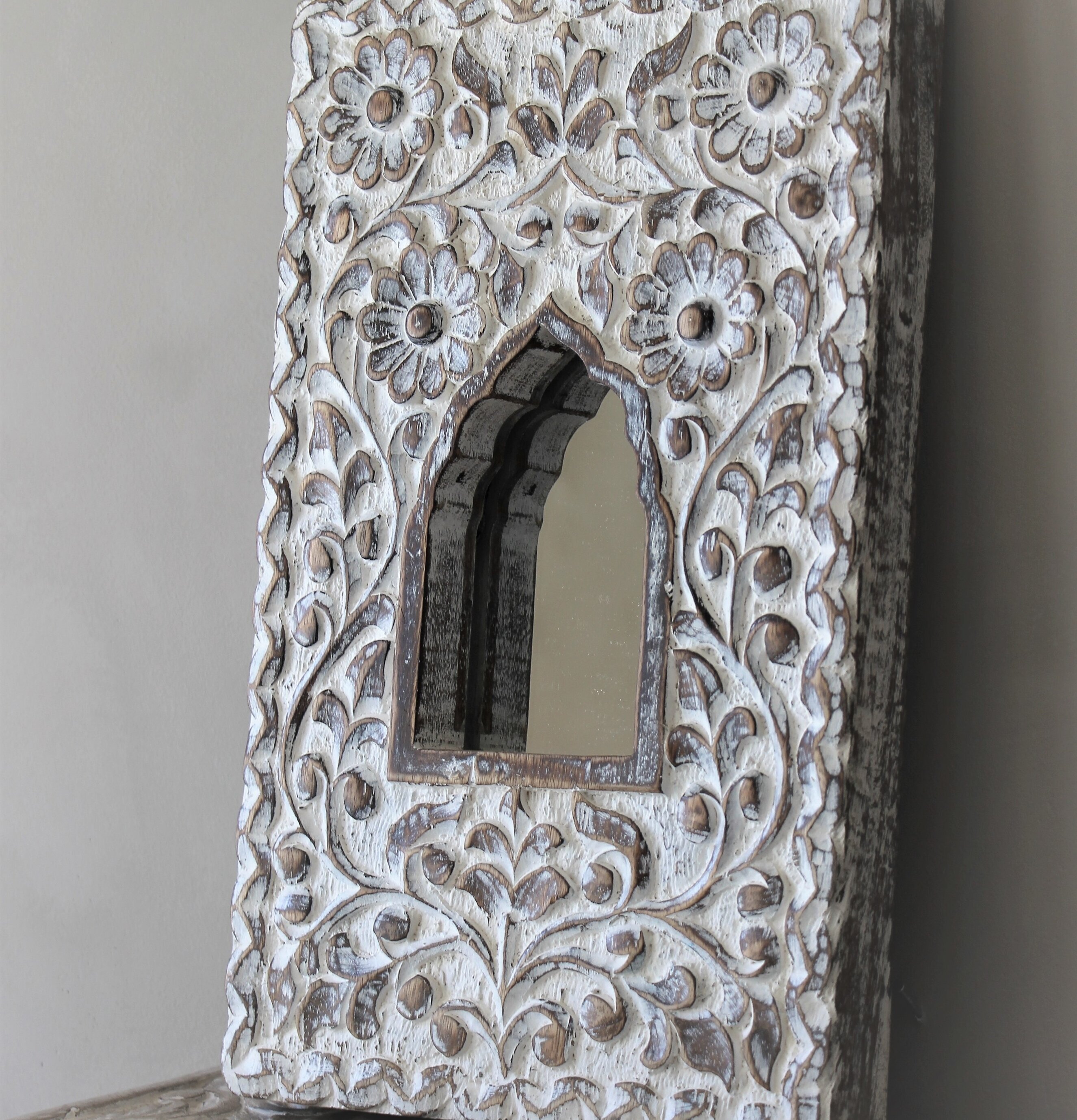 Spegel Flores - Majas Cottage, rektangulär med vit träram