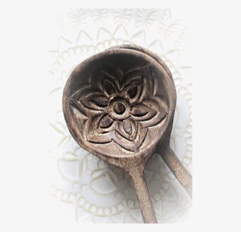 Fleur Salladsbestick från Majas Cottage i mörkt trä