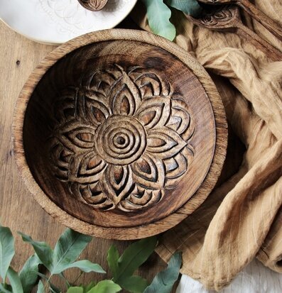 Fleur Träskål Stor - Majas Cottage i rustik trämiljö