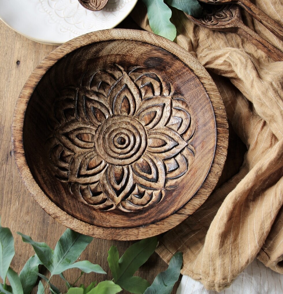 Fleur Träskål Stor - Majas Cottage i rustik trämiljö