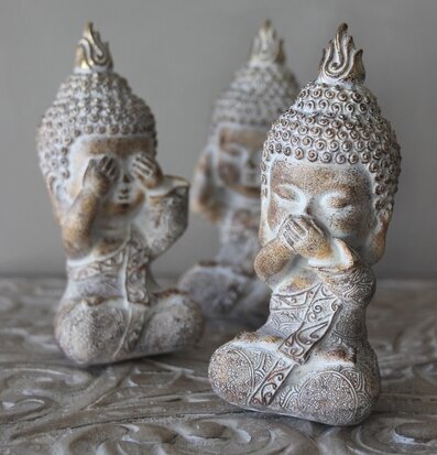 Buddha Monks See Hear Speak No Evil från Majas Cottage