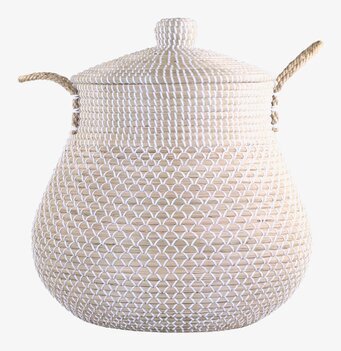 Korg Med Flätat Handtag & Lock från Chic Antique, naturmaterial