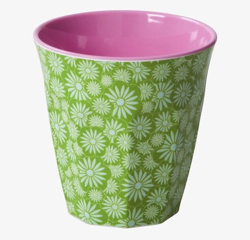 Mugg Grön Med Blommor från Rice med blommigt grönt mönster