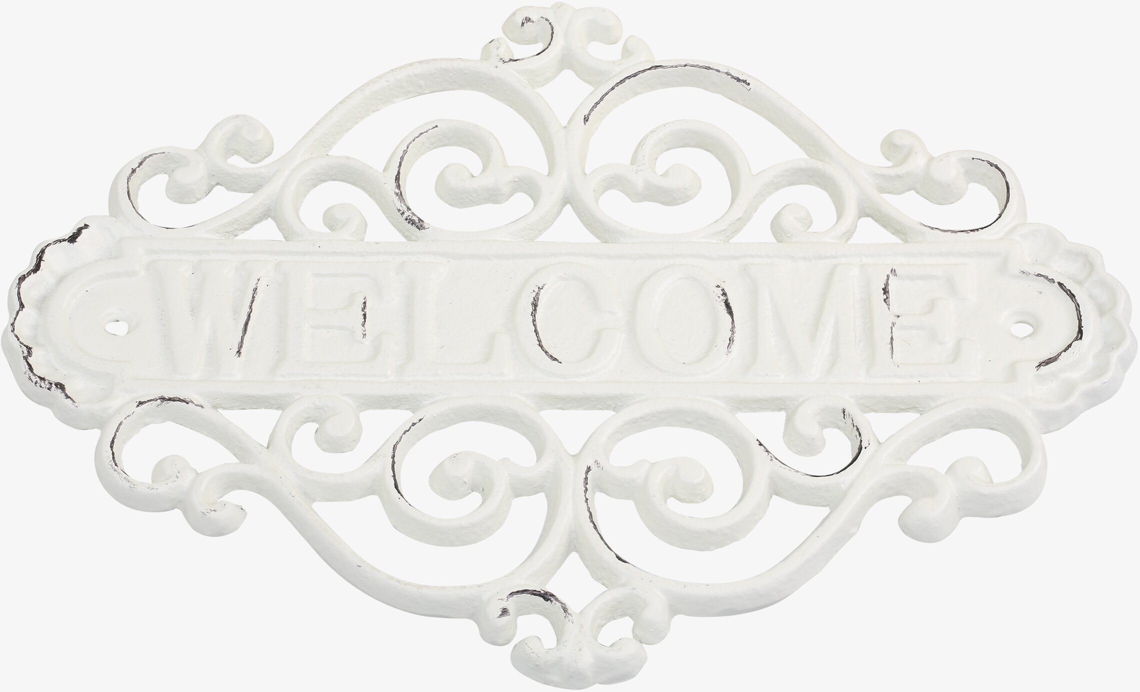 Skylt Welcome Antique Creme från Chic Antique i närbild