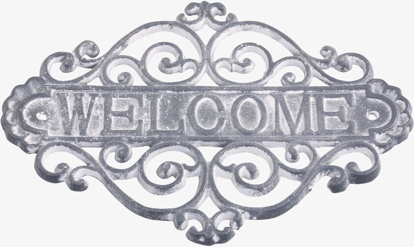 Skylt Welcome Antique Grå från Chic Antique med antik design