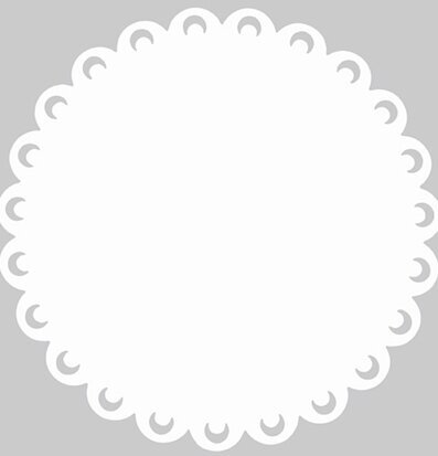 Plasttablet Cutout Påfågel vit från Dixie på grå bakgrund